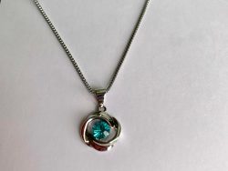 Turquoise crystal pedant silver 925