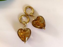 Murano Glass earings plated with "18 k gold"