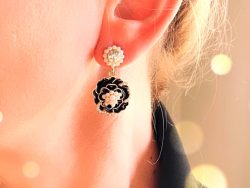 Camelia earrings, drop earrings
