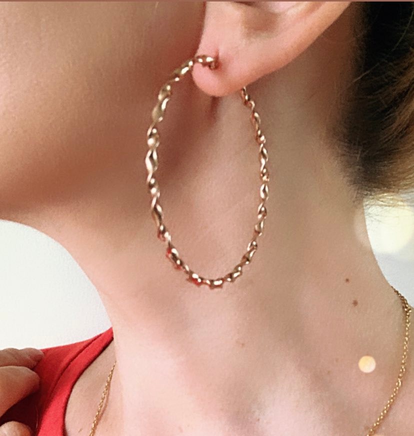 Hoop Earrings,rose gold