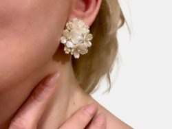 Big stud earrings, floral design