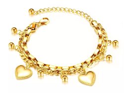 Charms bracelet 18k gold filled on stainless steel "golden"