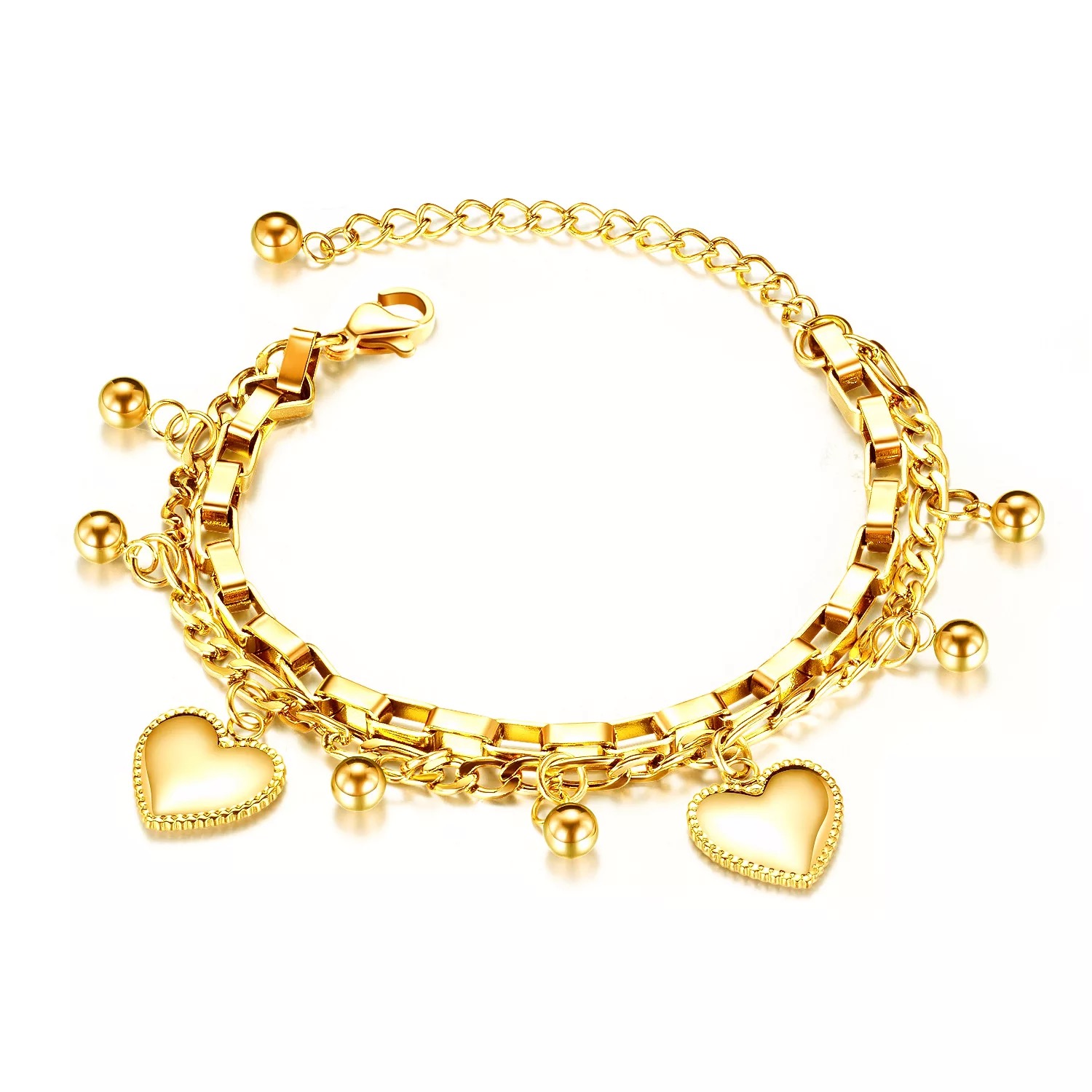 Charms bracelet 18k gold filled on stainless steel “golden”